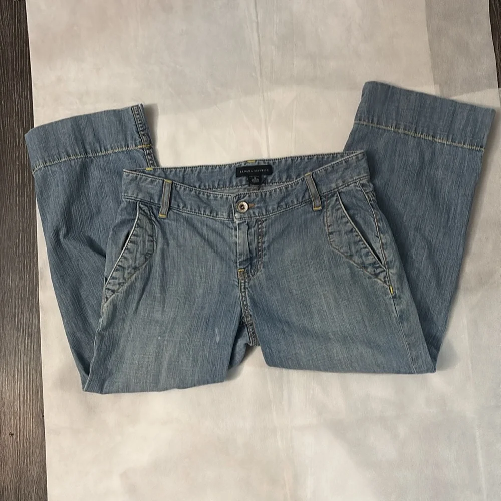 Banana Republic Denim Stretch Bermuda Shorts 0 Festival Summer Casual Boho Twee - Picture 3 of 13
